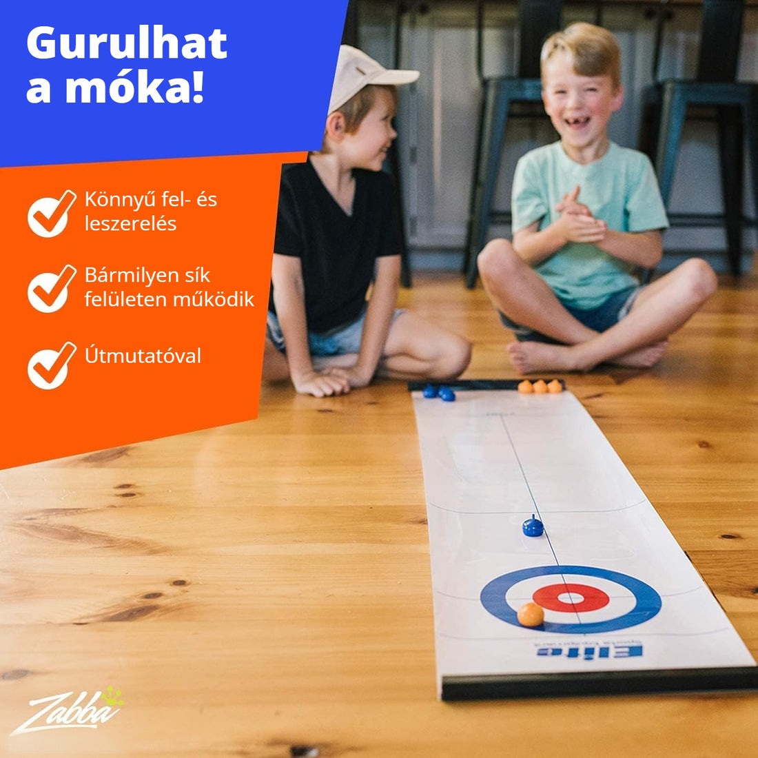 Asztali curling – könnyű fel- és leszerelés, bármilyen sík felületen működik