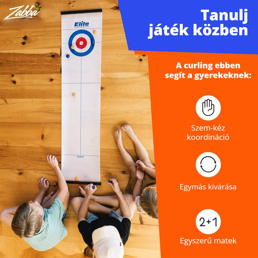 Asztali curling gyerekeknek – szem-kéz koordináció, egymás kivárása, egyszerű matek