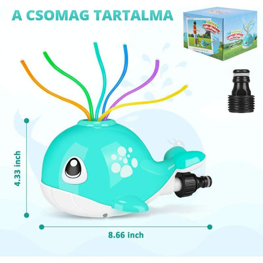 Bálnás vízspriccelő – a csomag tartalma, méretek