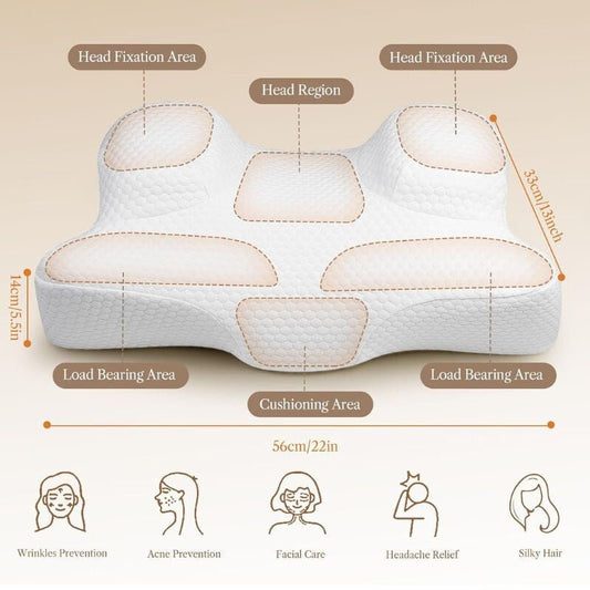 Benazcap Memory Foam Szépségpárna - Fehér, Arcbőrbarát