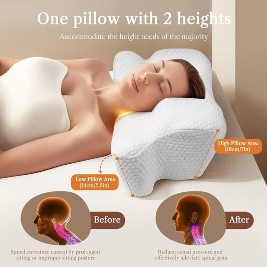 Benazcap Memory Foam Szépségpárna - Fehér, Arcbőrbarát