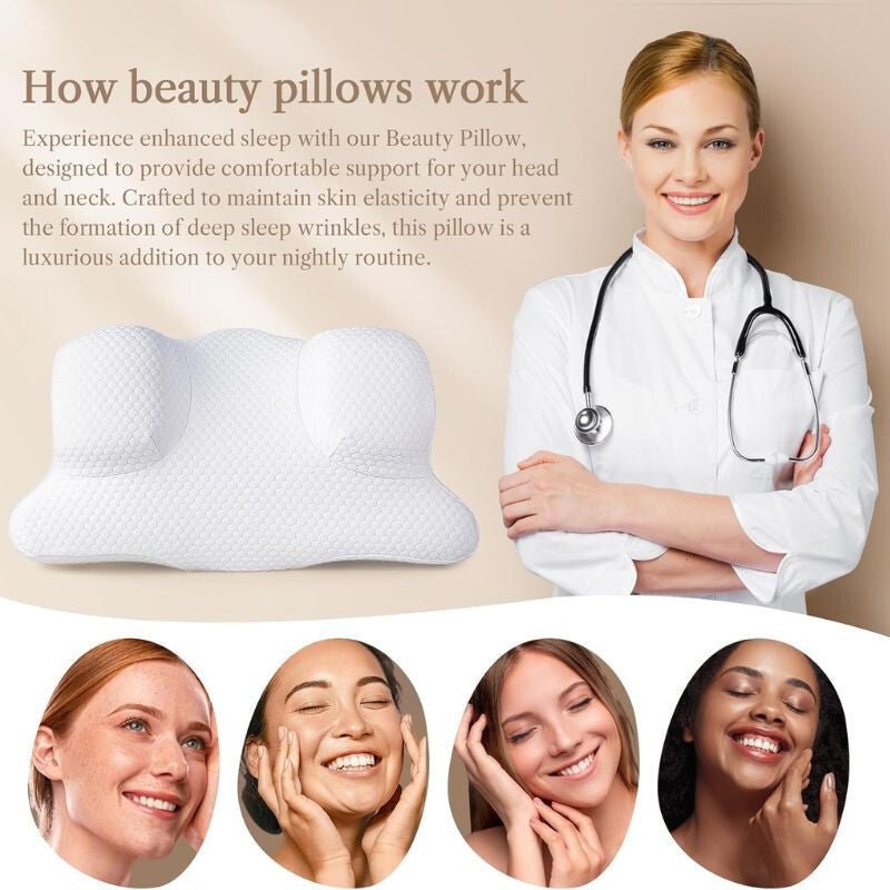 Benazcap Memory Foam Szépségpárna - Fehér, Arcbőrbarát