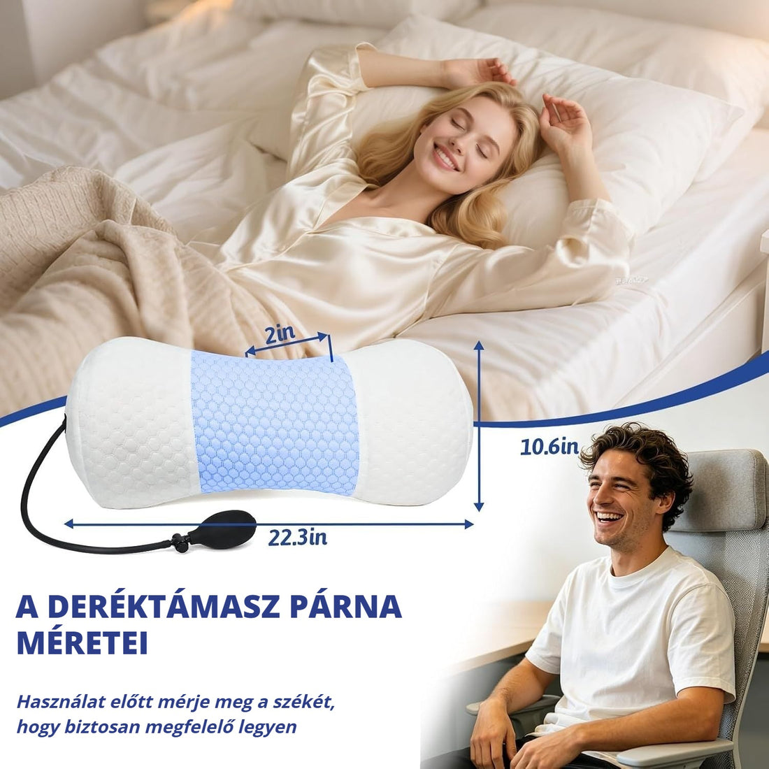 Blux állítható deréktámasz párna méretei