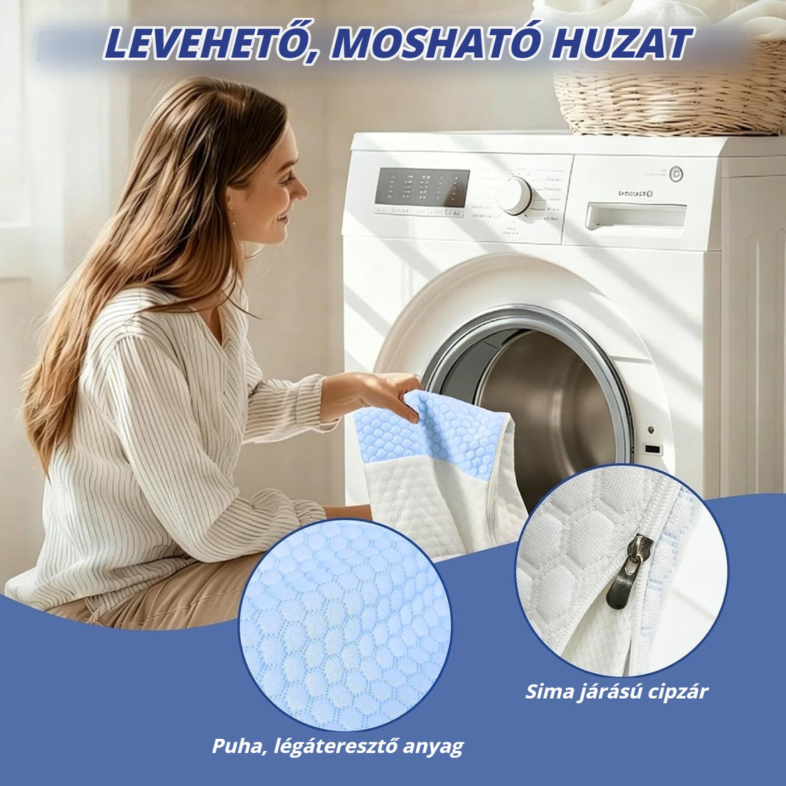 Blux deréktámasz párna levehető, mosható huzattal