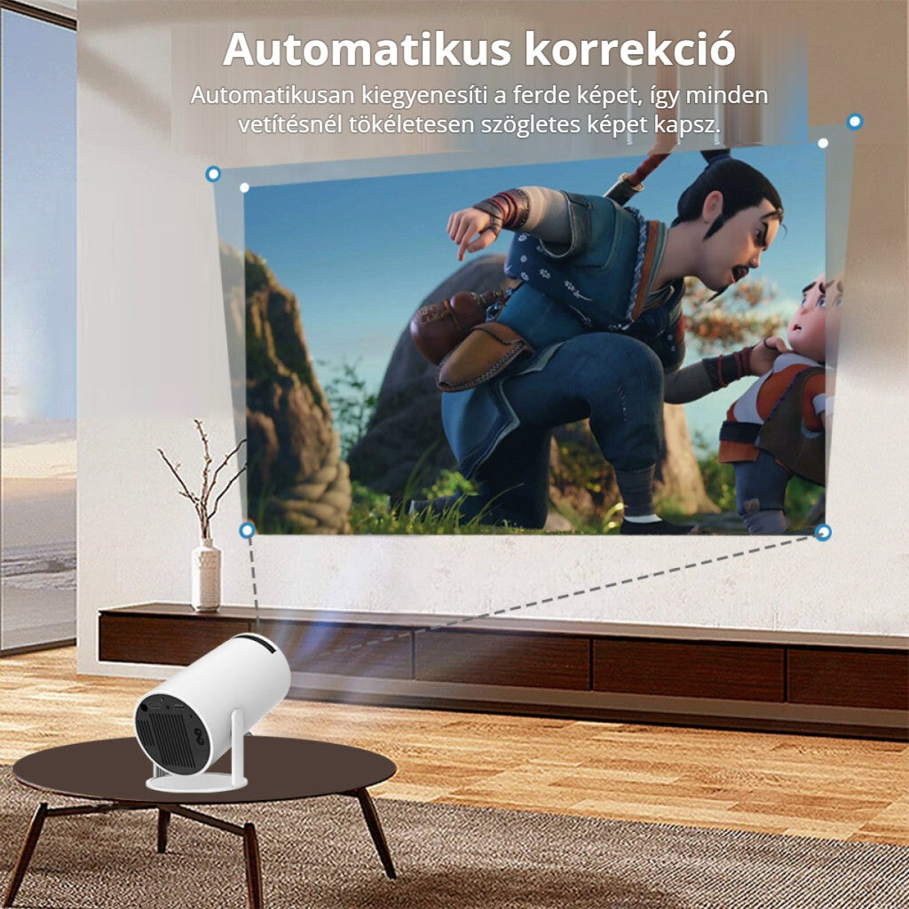 BLux mini projektor – automatikus képkorrekció