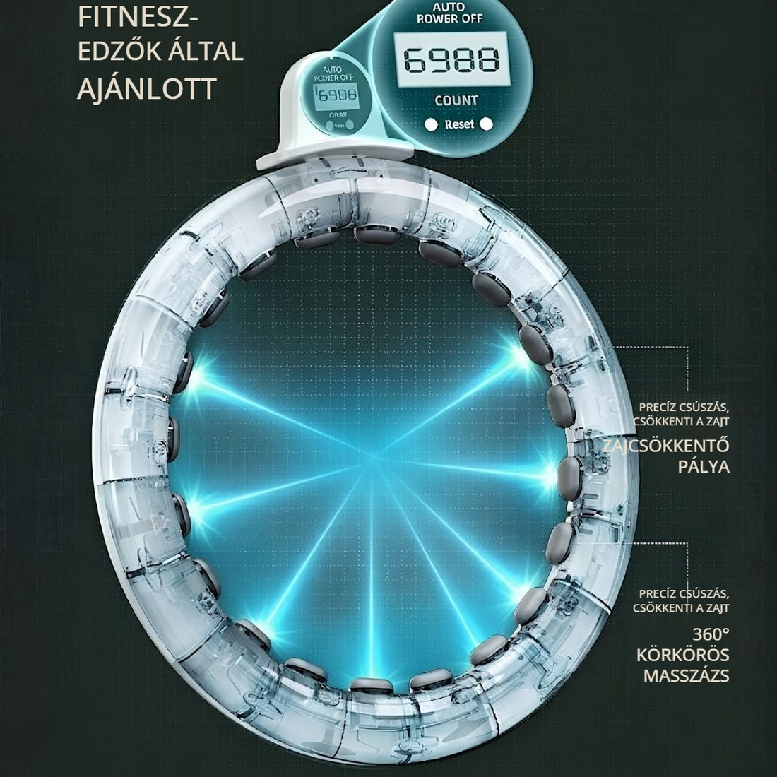 Blux súlyozott hullahopp karika – fitneszedzők által ajánlott, 360° masszázs