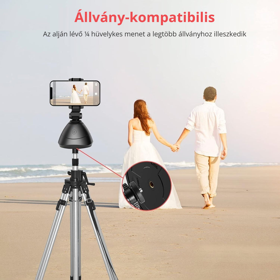 Bshy arckövető telefontartó állvány-kompatibilis ¼ hüvelykes menettel