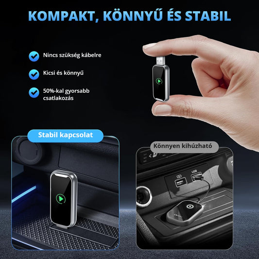 Vezeték nélküli CarPlay adapter – kompakt, könnyű és stabil