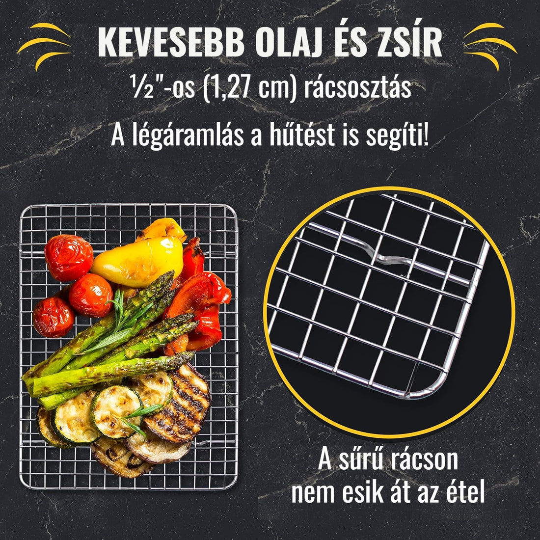 Checkered Chef sütőrács – kevesebb olaj és zsír