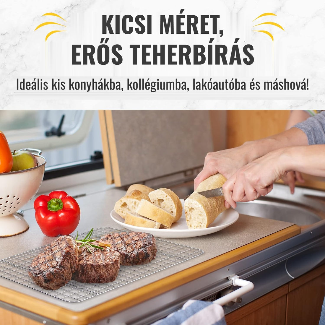 Checkered Chef sütőrács – kis méret, erős teherbírás