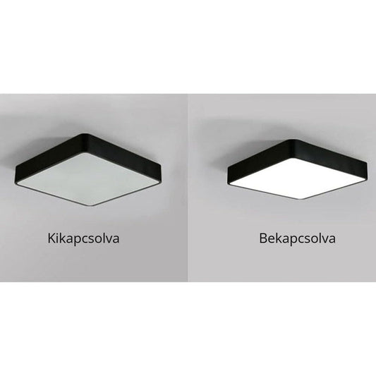 Chenkui szögletes LED mennyezeti lámpa kikapcsolva és bekapcsolva