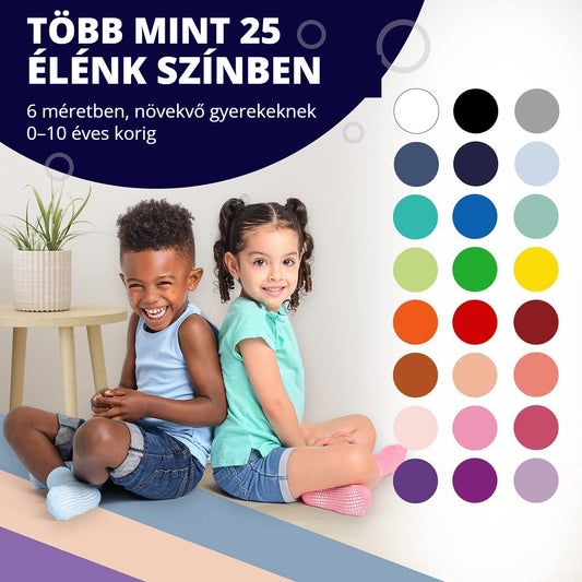 Csúszásmentes gyerek zokni – több mint 25 élénk színben, 6 méretben