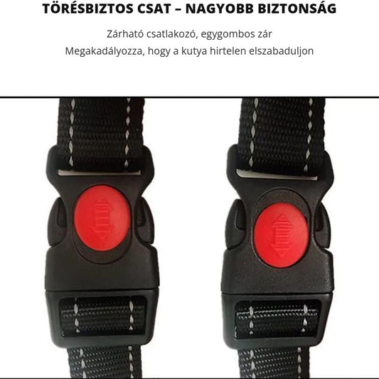 DEKO kutyahám, piros – törésbiztos, zárható csat