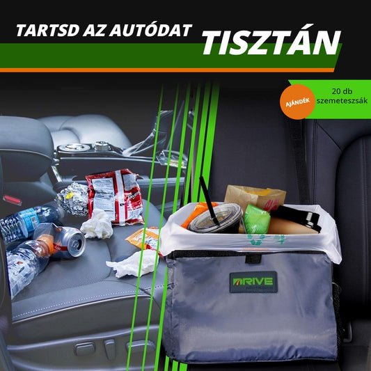 Drive Bin autós szemetes – tartsd tisztán az autódat, ajándék 20 db szemeteszsák