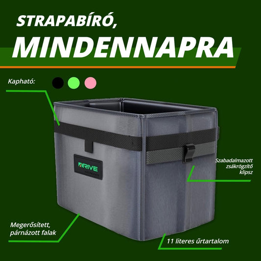 Drive Bin autós szemetes – strapabíró, megerősített párnázott falak, 11 literes