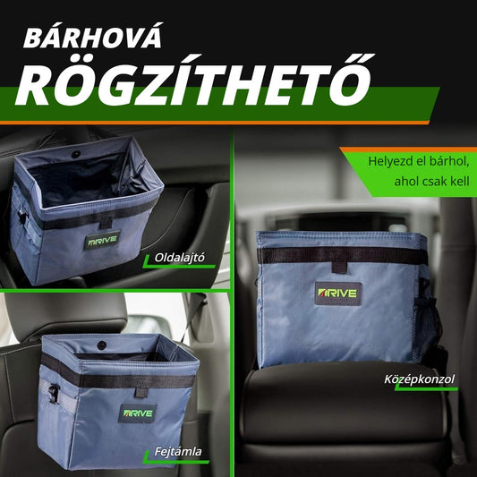 Drive Bin autós szemetes bárhová rögzíthető – oldalajtó, fejtámla, középkonzol