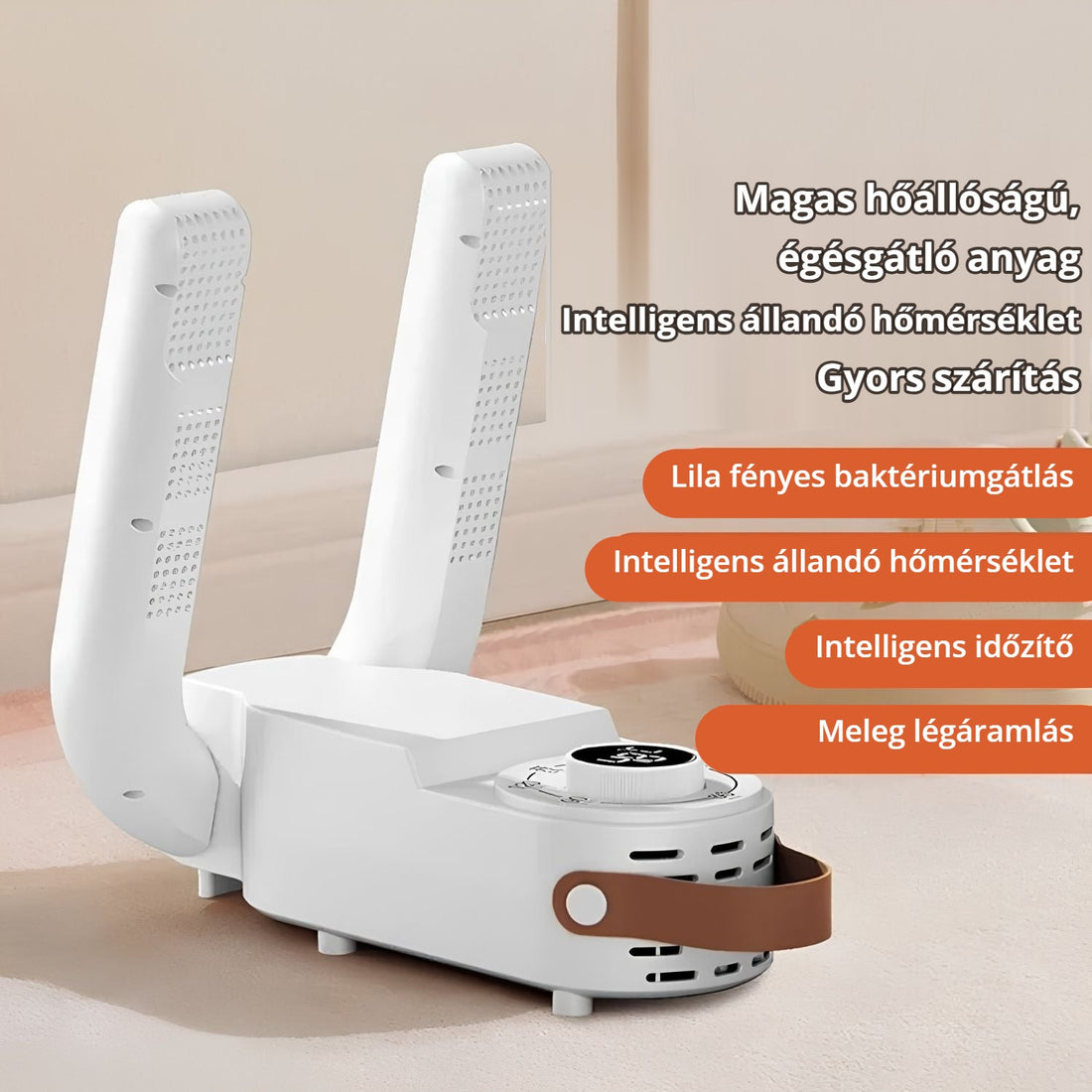 Elektromos cipőszárító – UV baktériumgátlás, időzítő, állandó hőmérséklet