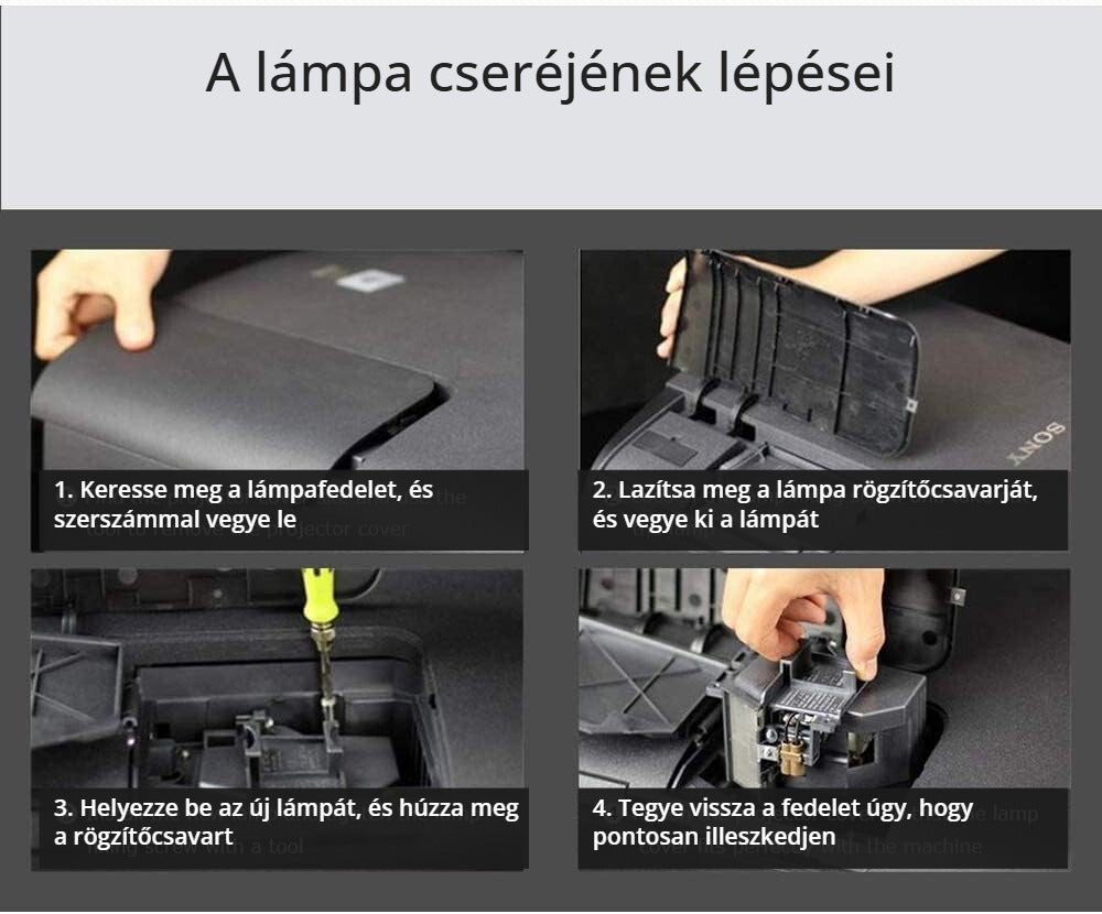 ELP LP49 projektorlámpa cseréje lépésről lépésre