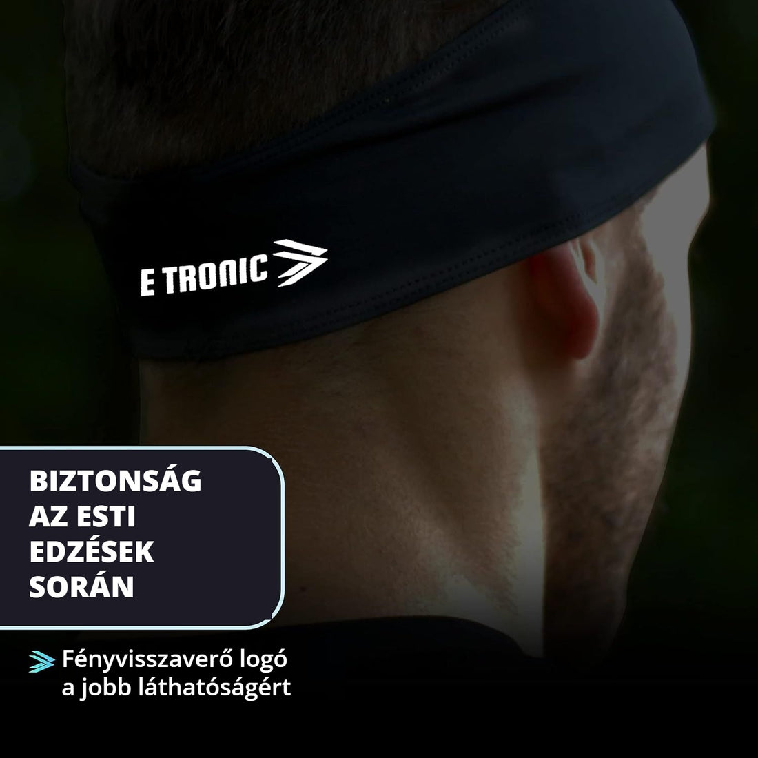 E Tronic Edge sport fejpánt fényvisszaverő logóval