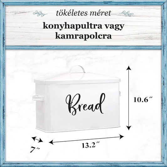 Fém kenyértartó doboz – tökéletes méret konyhapultra vagy kamrapolcra