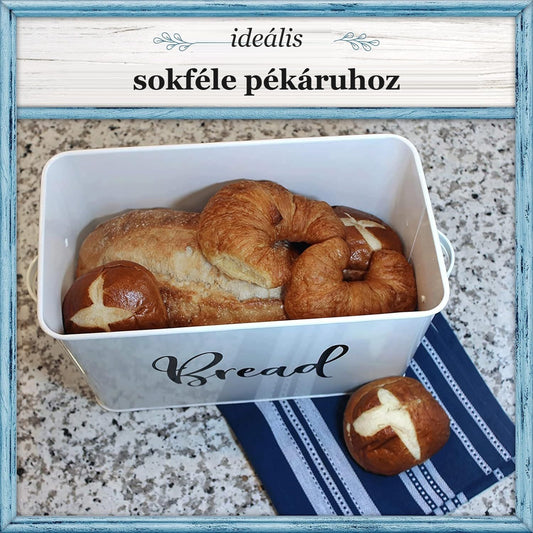 Fém kenyértartó doboz sokféle pékáruhoz