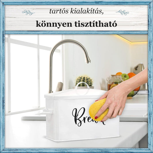 Fém kenyértartó doboz – tartós és könnyen tisztítható