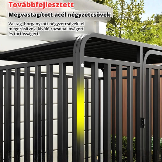 Fém kutyaketrec – megvastagított horganyzott acél négyzetcsövek