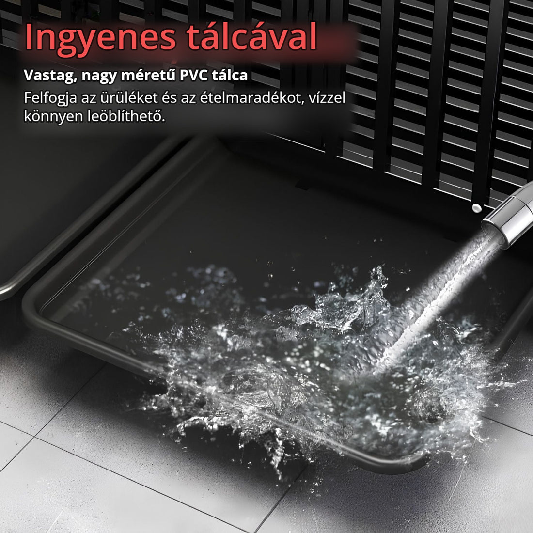 Fém kutyaketrec – vastag, nagy méretű kihúzható PVC tálca