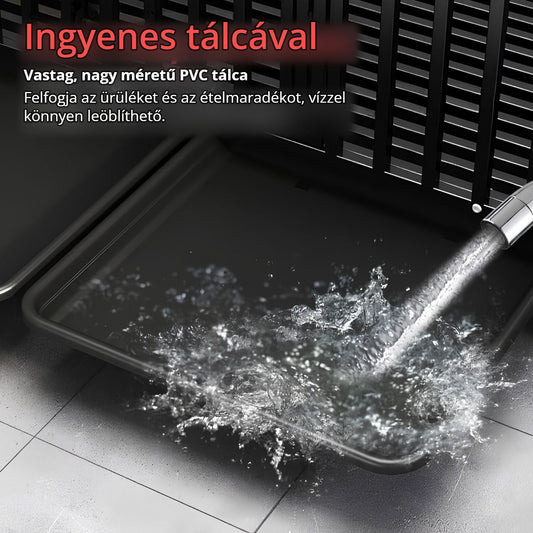 Fém kutyaketrec – vastag, nagy méretű kihúzható PVC tálca