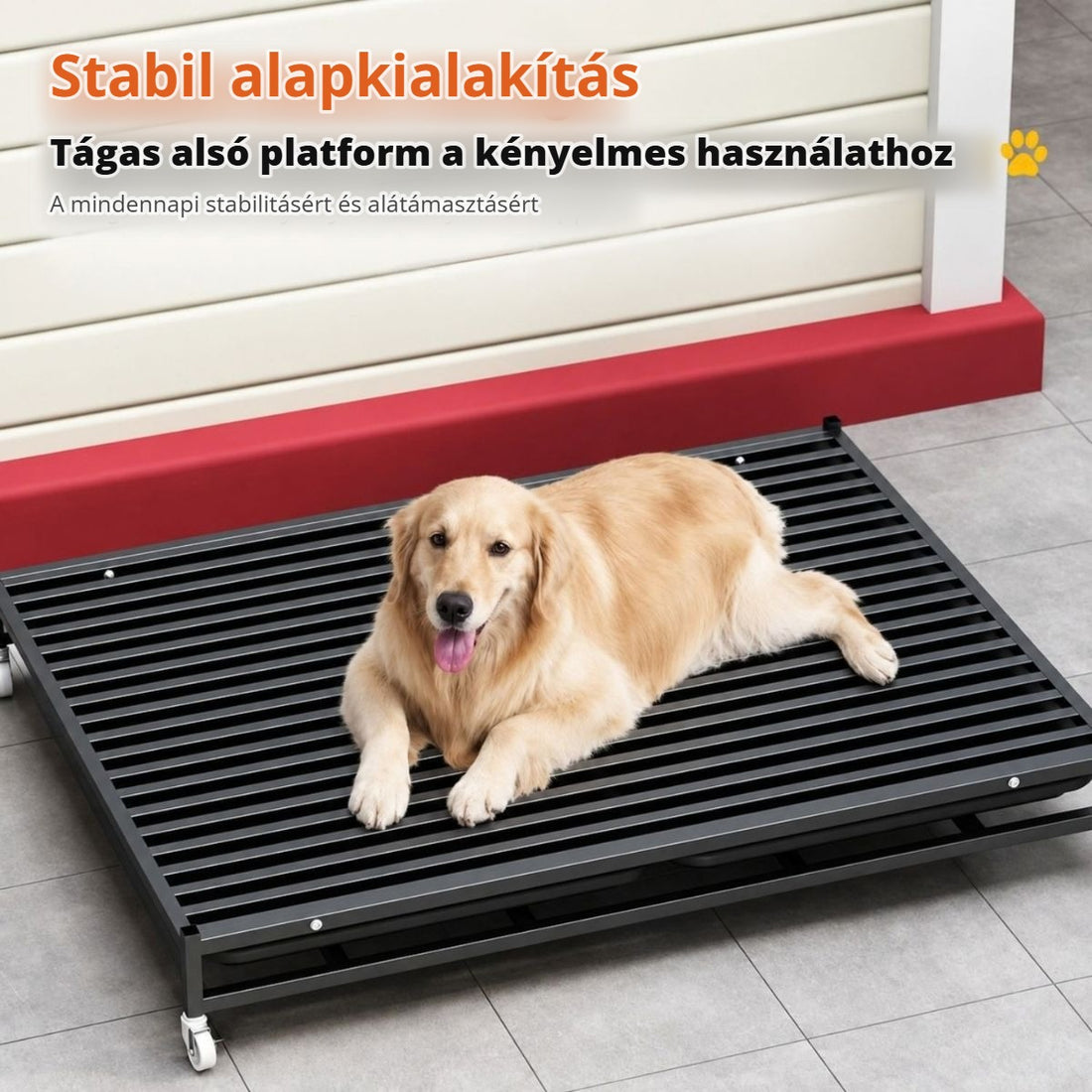 Fém kutyaketrec – stabil alap, tágas alsó platform
