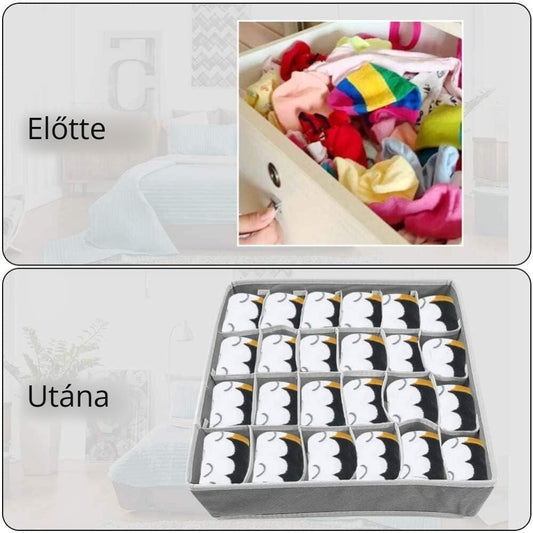 Yorgewd fiókrendező doboz – zoknik előtte és utána