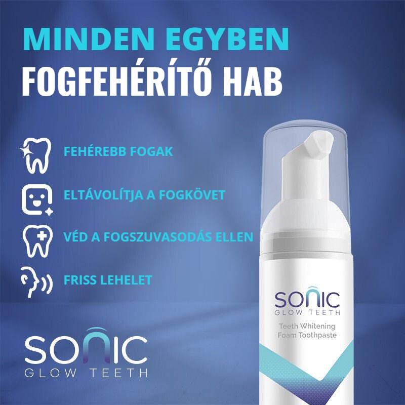 SonicGlow fogfehérítő hab – fehérebb fogak, friss lehelet