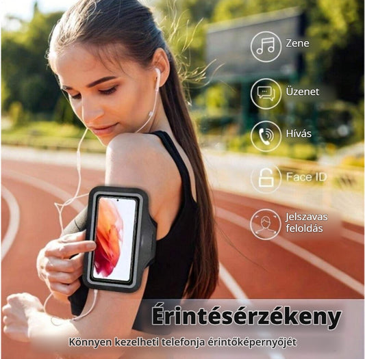 Futó telefontartó karra – érintésérzékeny ablak, könnyű kezelés