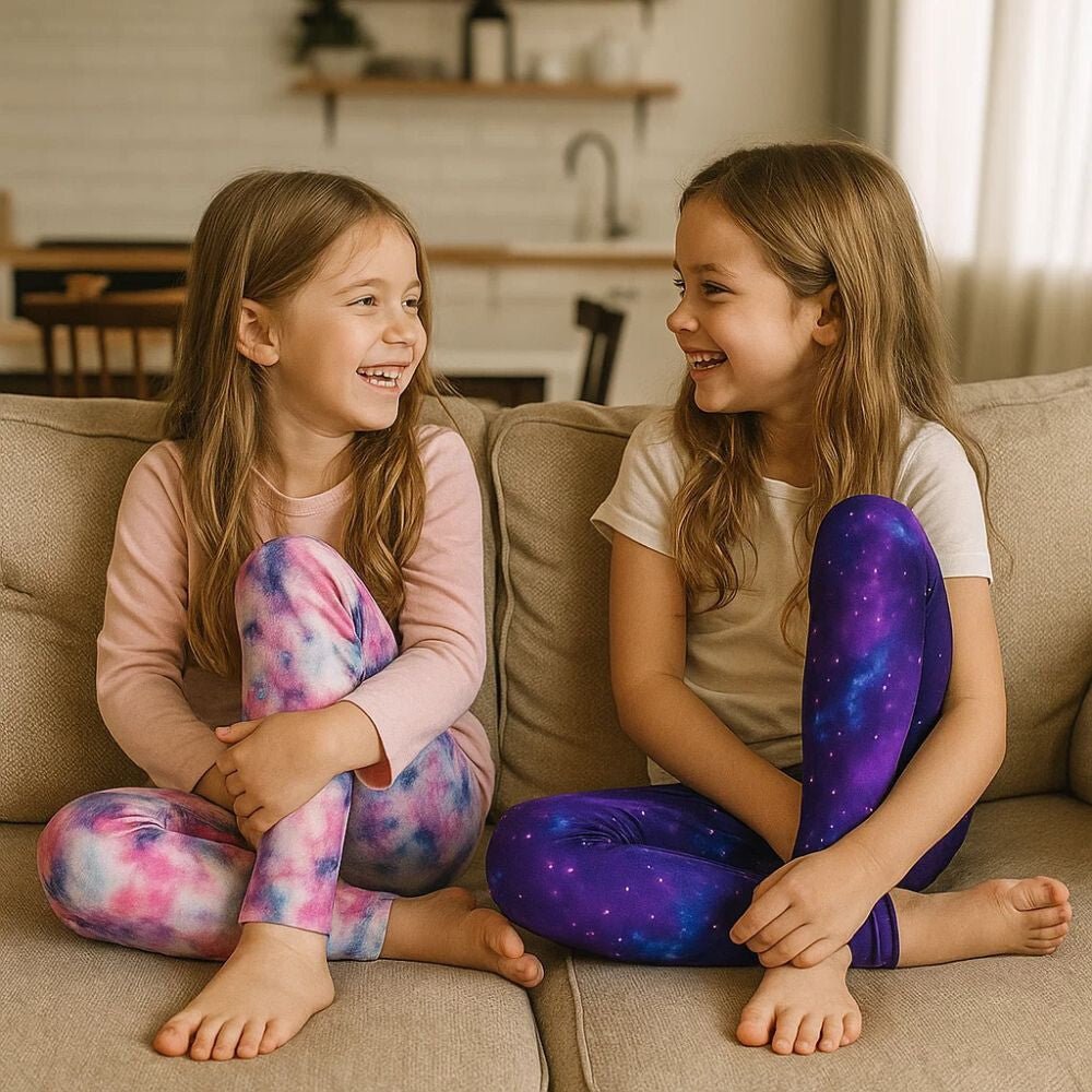 Galaxy Mintás Polárbéléses Téli Gyermek Leggings – 2 db Thermo Nadrág + 2 db Hajgumi