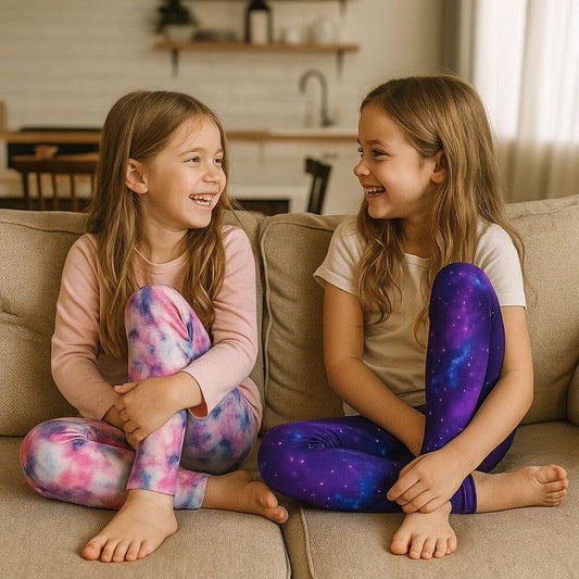Galaxy Mintás Polárbéléses Téli Gyermek Leggings – 2 db Thermo Nadrág + 2 db Hajgumi