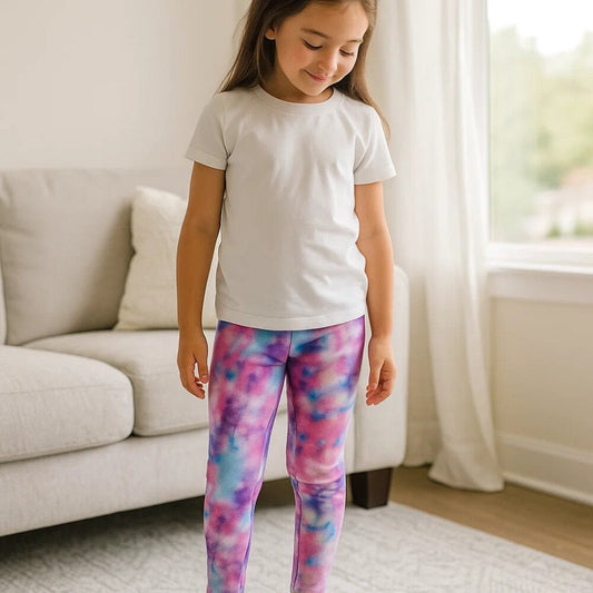Galaxy Mintás Polárbéléses Téli Gyermek Leggings – 2 db Thermo Nadrág + 2 db Hajgumi