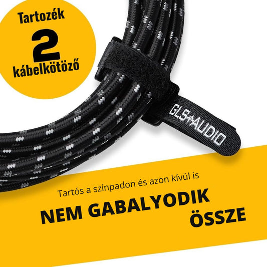 GLS Audio gitárkábel 2 kábelkötözővel – nem gabalyodik össze