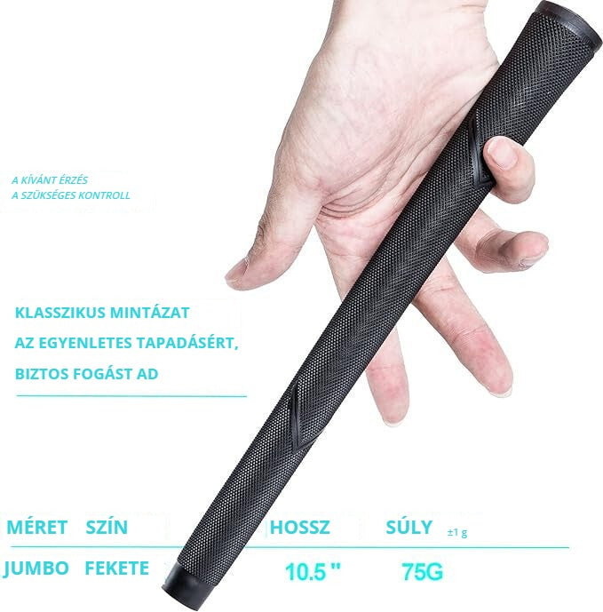 Jumbo golfütő markolat fekete, 10,5 hüvelyk, 75 g