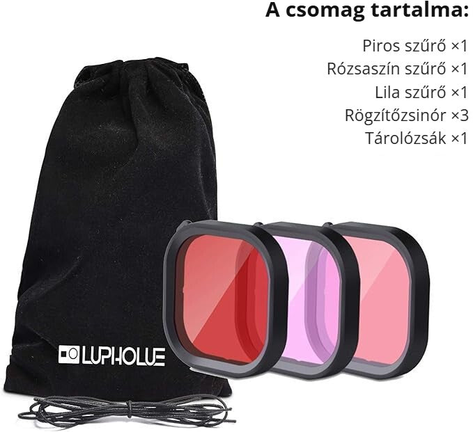 GoPro Hero 8 színszűrő szett – a csomag tartalma