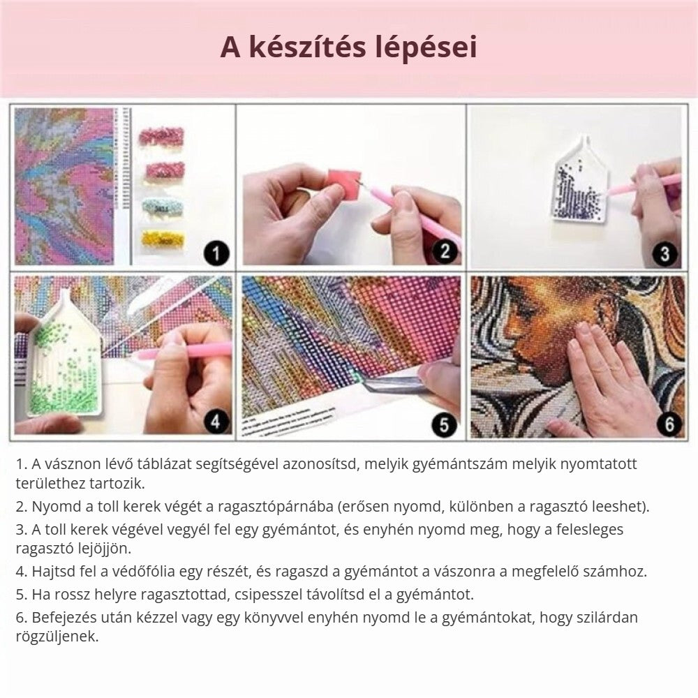 5D gyémántfestő készlet – a készítés lépései