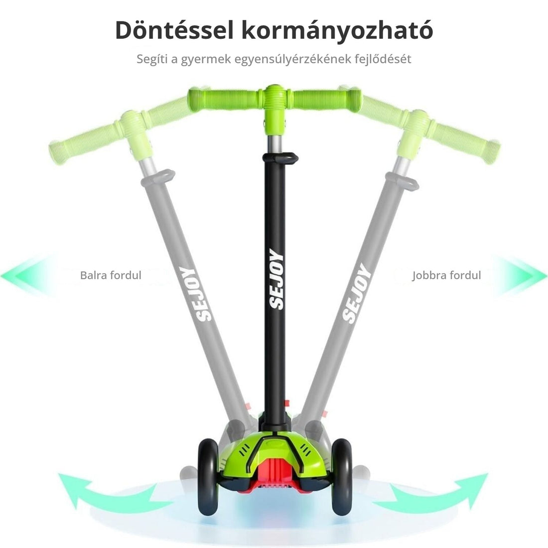 Sejoy 3 kerekű gyerek roller – döntéssel kormányozható