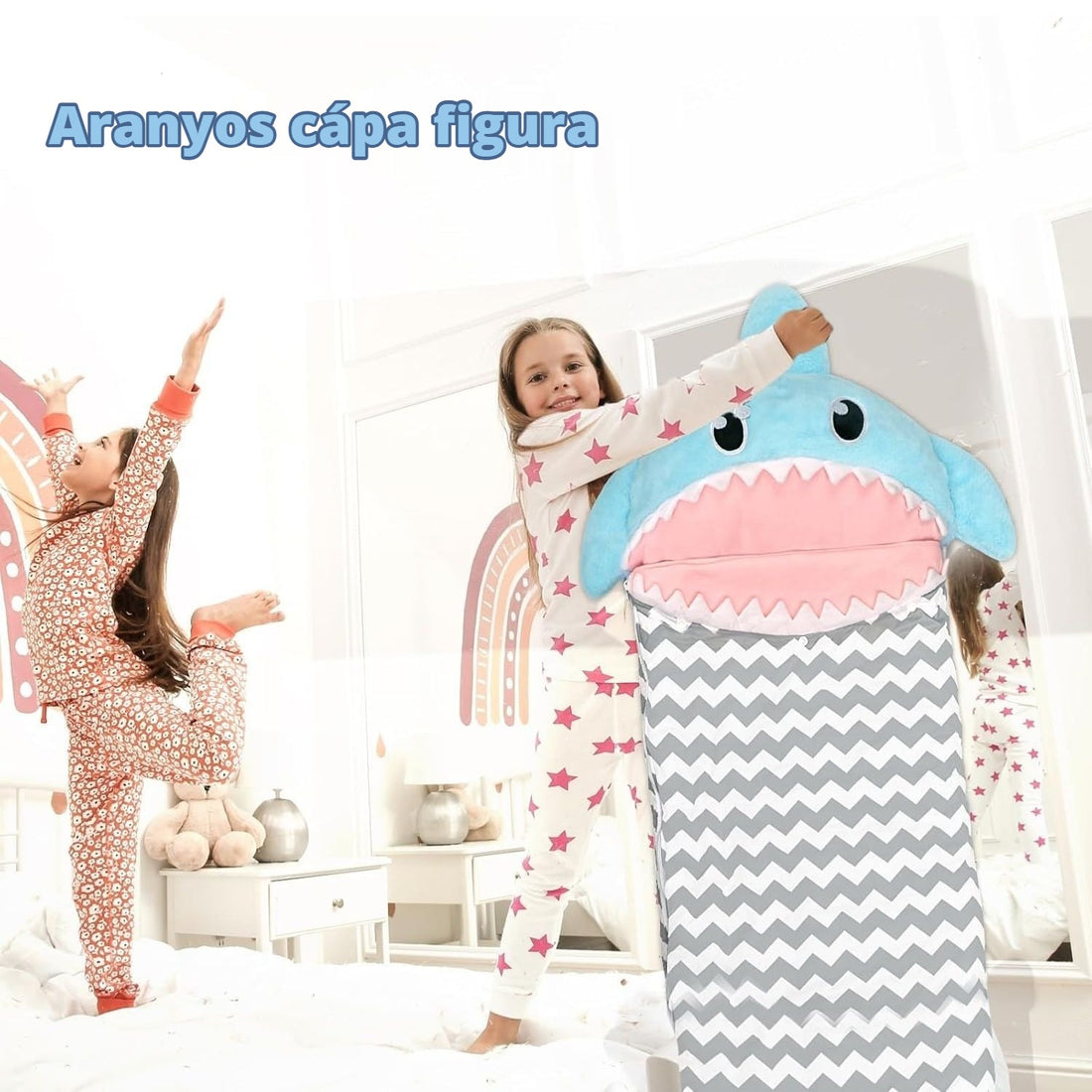 Gyermek hálózsák aranyos cápa figurával