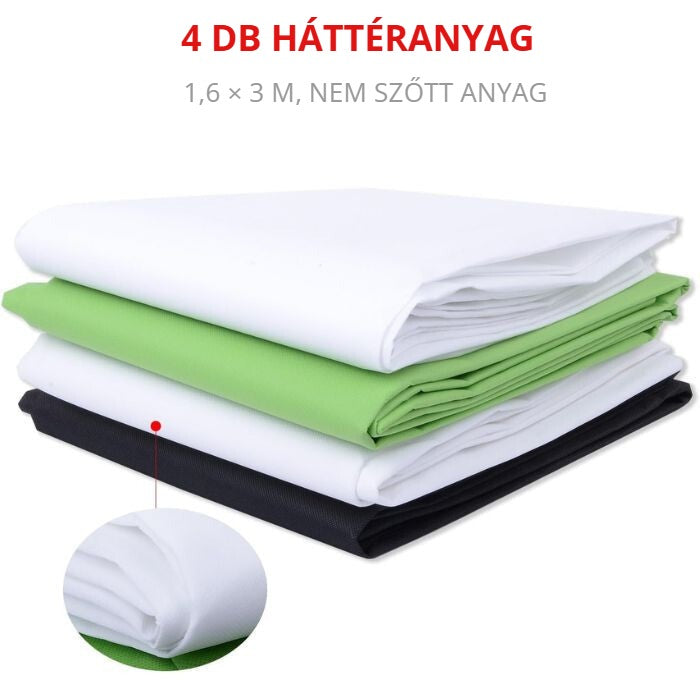 Hakutatz fotóstúdió szett – 4 db 1,6 × 3 m háttéranyag