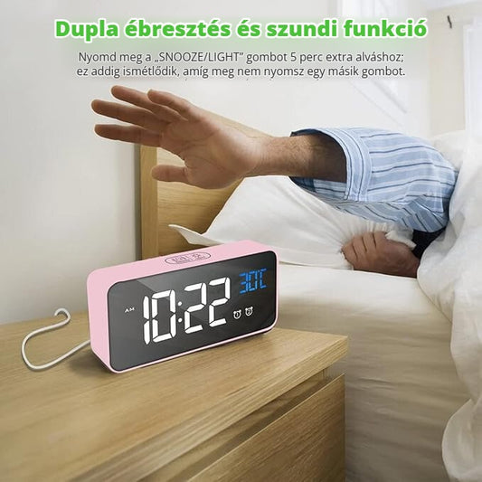 Hermic ébresztőóra dupla ébresztéssel és szundi funkcióval