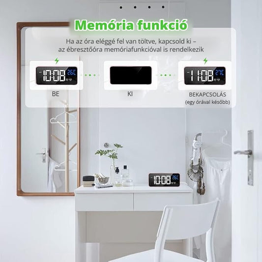 Hermic LED ébresztőóra memória funkcióval