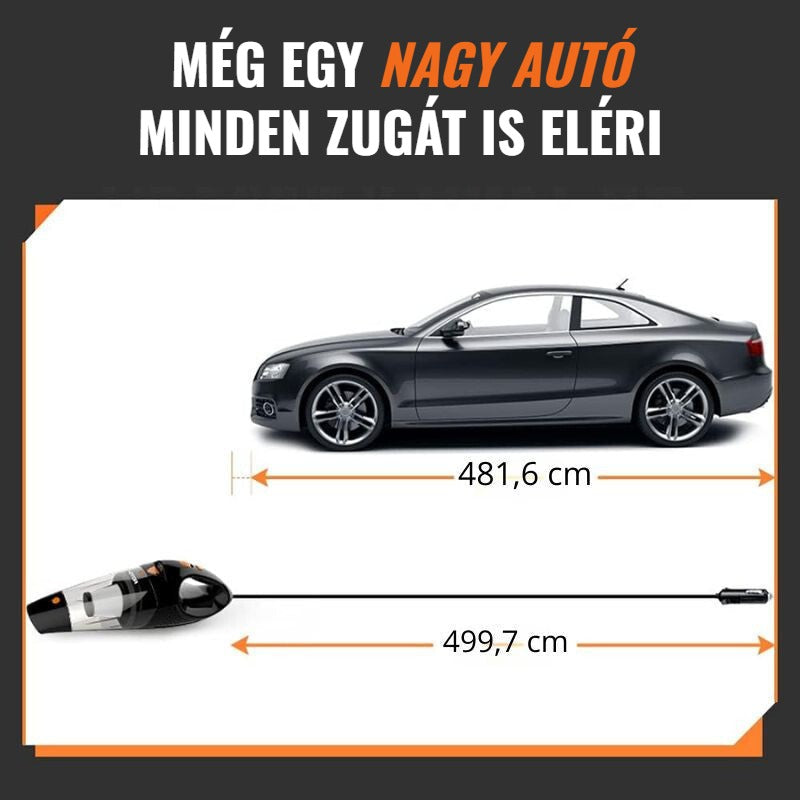 Hikeren autós porszívó 5 m kábellel – egy nagy autó minden zugát eléri