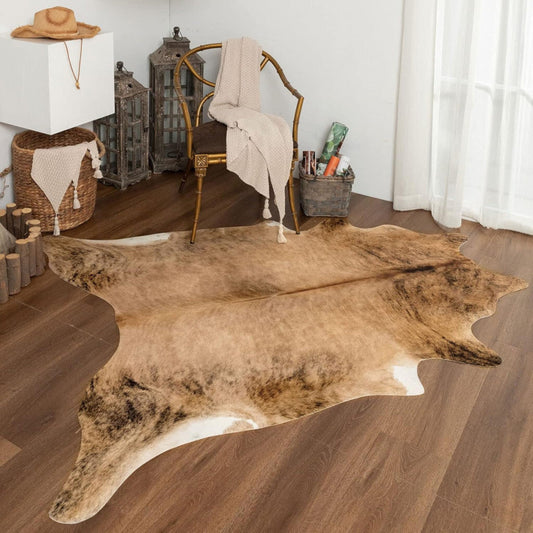 Taleta Rusztikus Műbőr Szőnyeg – Marhabőr Mintás Nagyméretű Szobai Szőnyeg (155x190 cm)