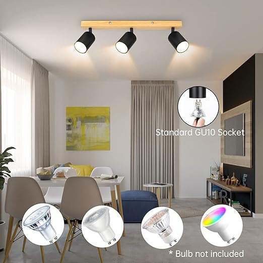 Kambo Modern LED Mennyezeti Spotlámpa – 3 Izzós, Forgatható és Billenthető Fejekkel, Több Színben