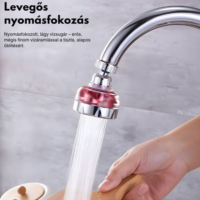 Blux Turbó Ventilátoros Víztakarékos Csapfej – 360° Forgatható Magasnyomású Perlátor