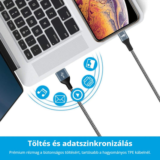 iPhone Lightning kábel töltéshez és adatszinkronizáláshoz